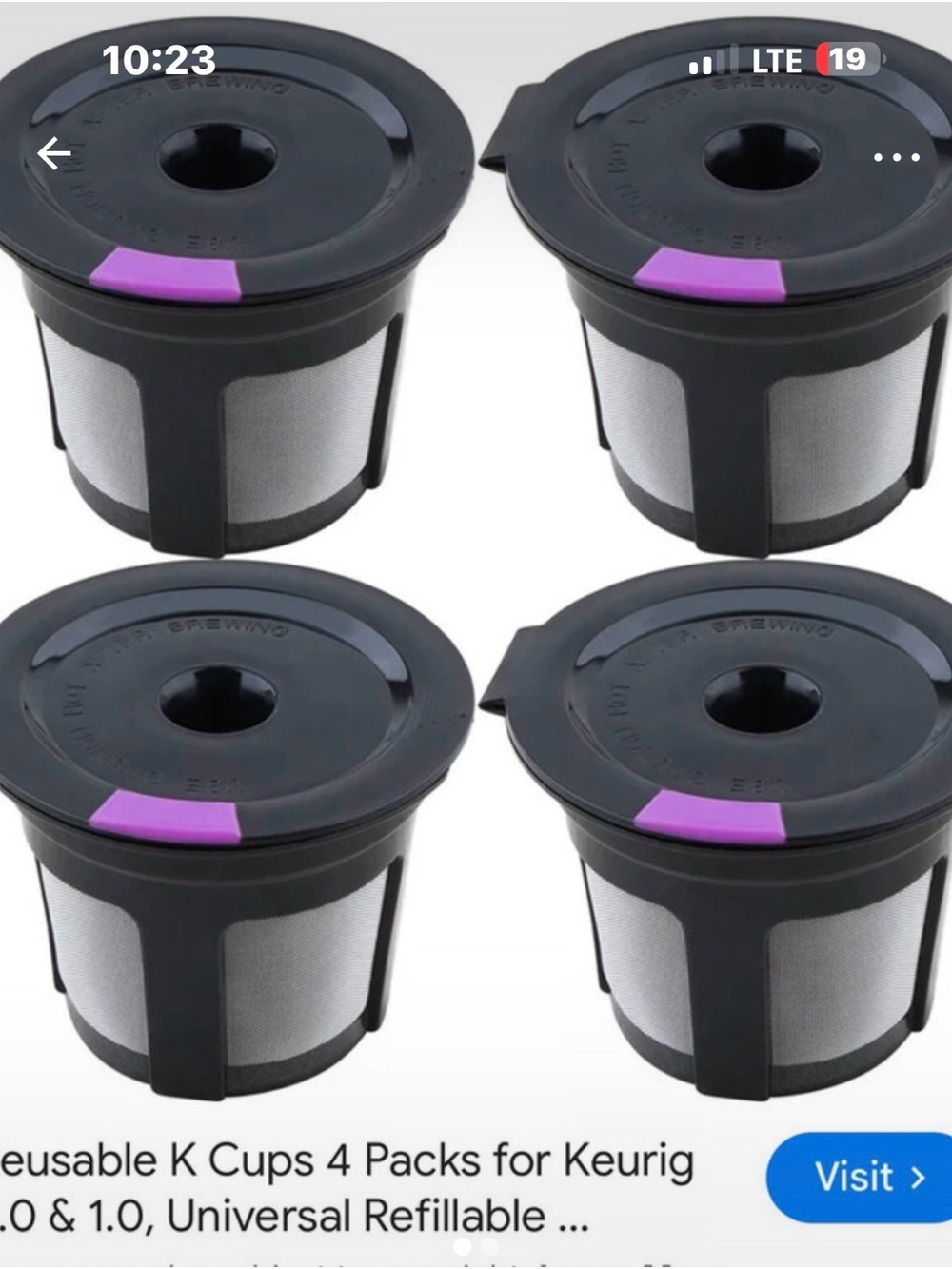 Universal Reusable K-Cup Coffee Filters - Black with Purple Tabs (4 Pack)